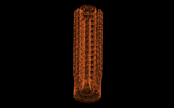 Nuage de points 3D d'une coulisse à bille BallBearingSlideCloud